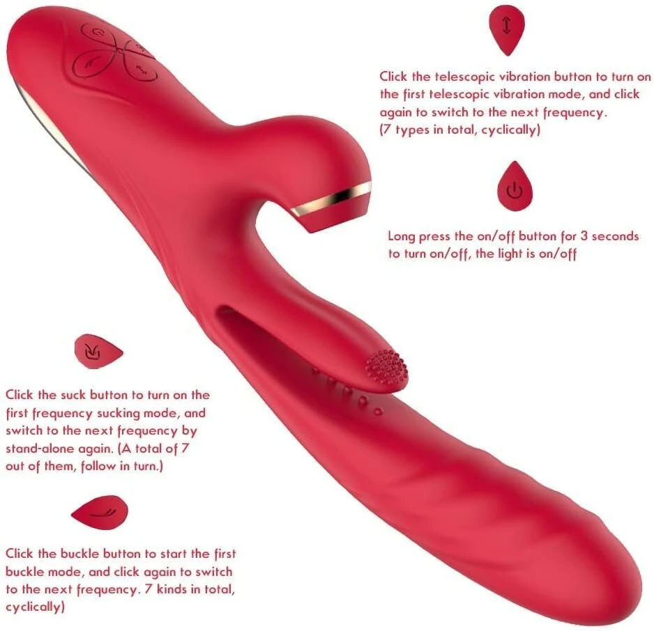 Vibratorius 3in1, raudonas