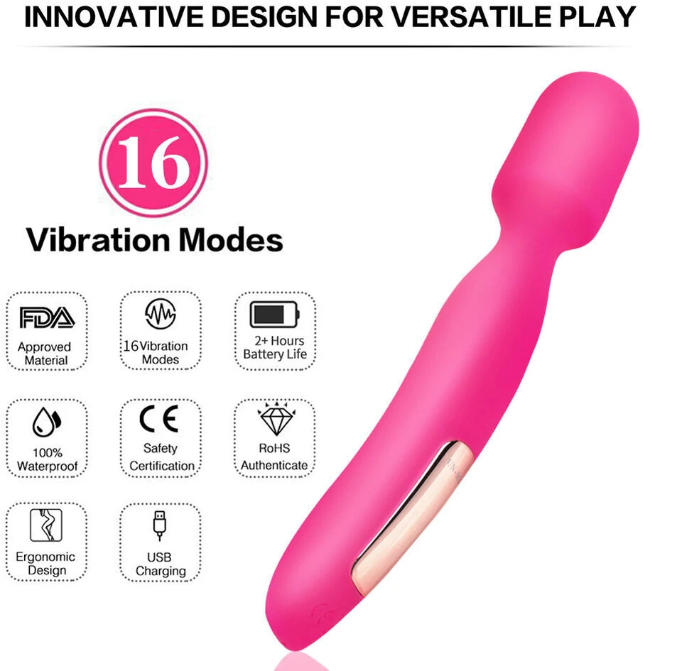 Vibratorius Multi G Spot Wand, 16 greičių