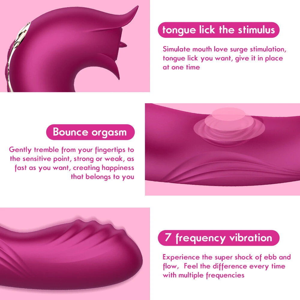 Vibratorius stimuliatorius Lick and Flap, rožinis