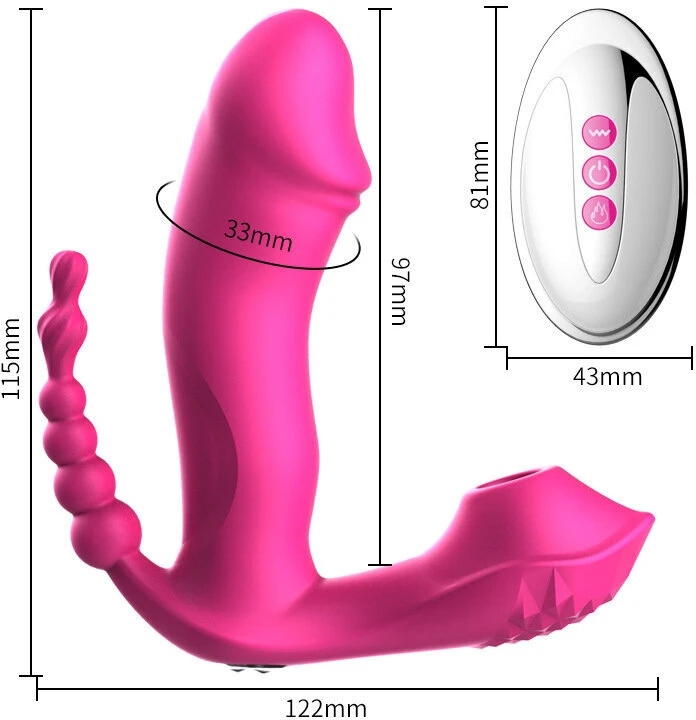 Vibratorius su nuotolinio valdymo pulteliu Clitoral, rožinis