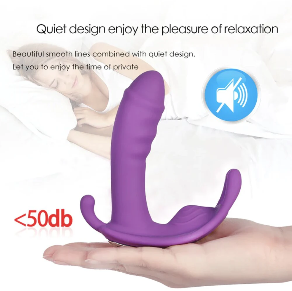 Vibratorius su nuotolinio valdymo pulteliu Dildo Butterfly, violetinė