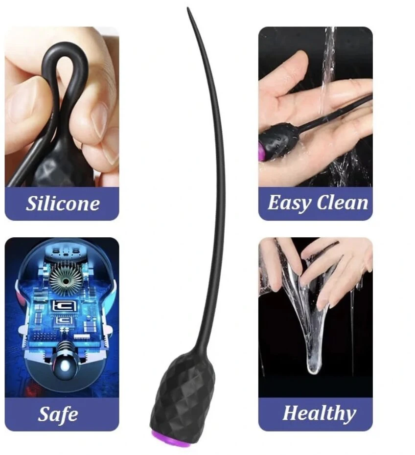 Vibruojanti šlaplės lazdelė Vibrating Penis Plug 3 mm