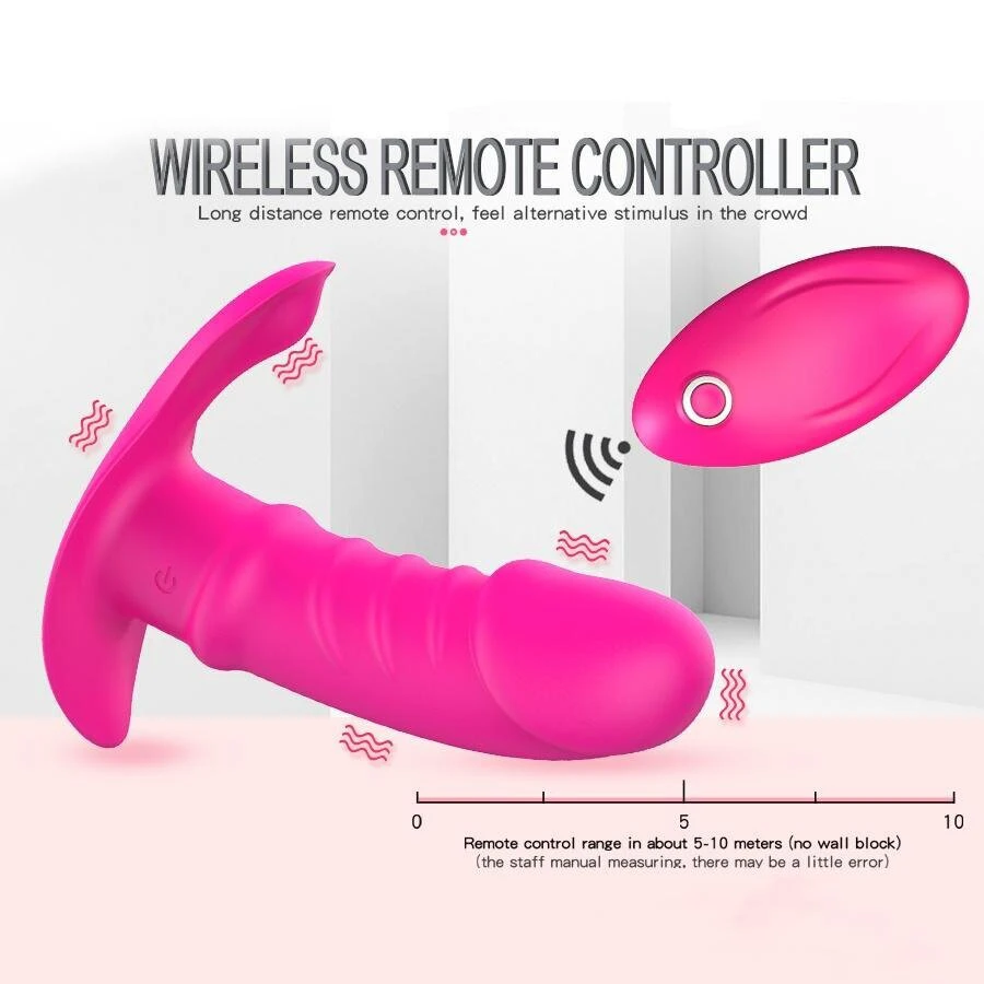 Vibruojantis dildo Butterfly Remote Control, rožinis