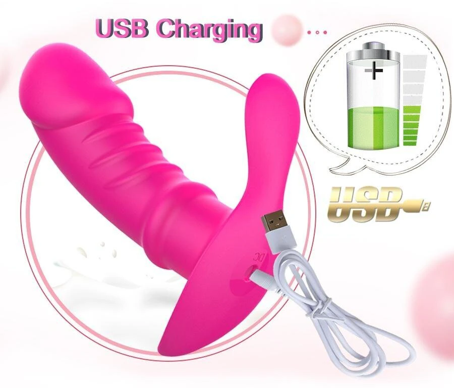 Vibruojantis dildo Butterfly Remote Control, rožinis