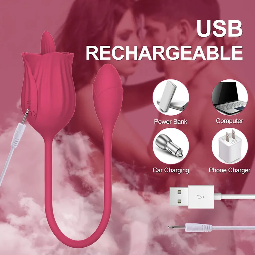 Vibruojantis sekso žaislas 2in1 All in One Rose Toy