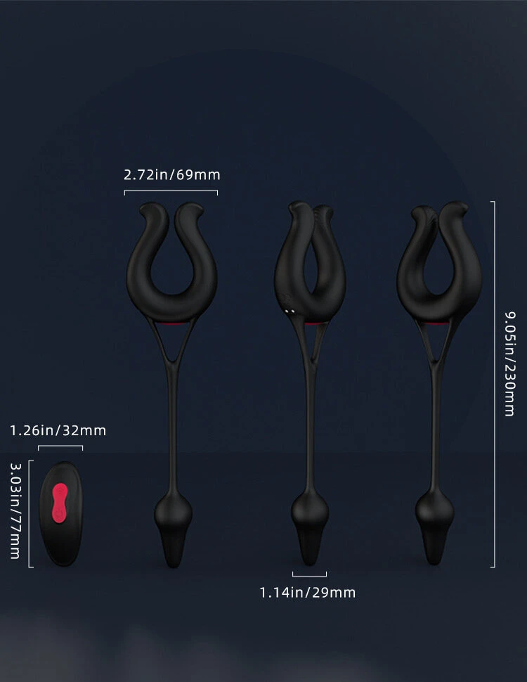 Vibruojantis varpos žiedas 2in1 su nuotolinio valdymo pulteliu