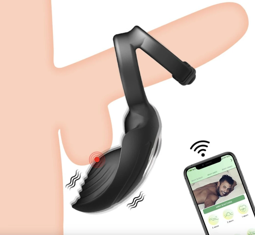 Vibruojantis žiedas su nuotolinio valdymo pulteliu APP Control