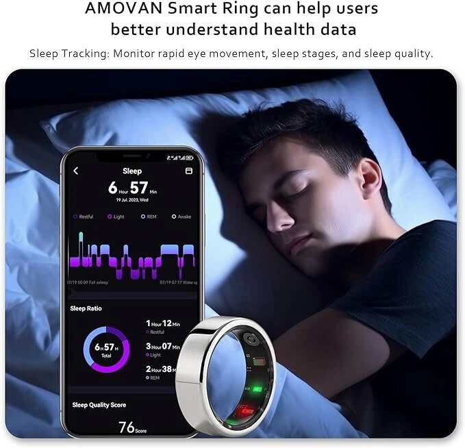 Xuanzhi Amovan Smart Ring Sidabrinis