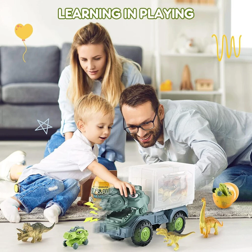 Žaislinis sunkvežimis su dinozaurais Dino Cars