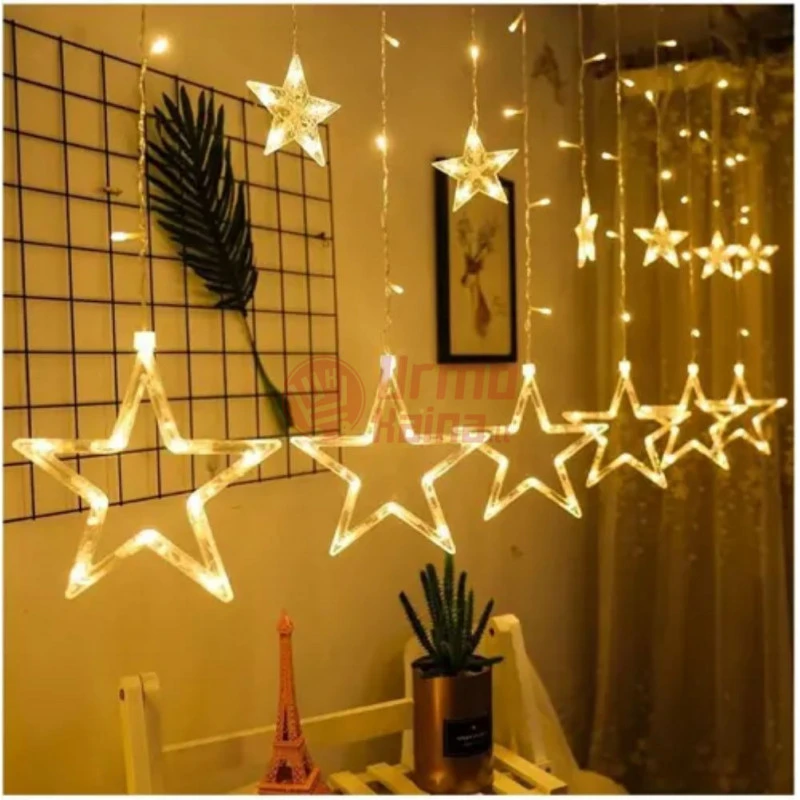 138 LED girlianda Užuolaida - Krioklys žvaigždės USB