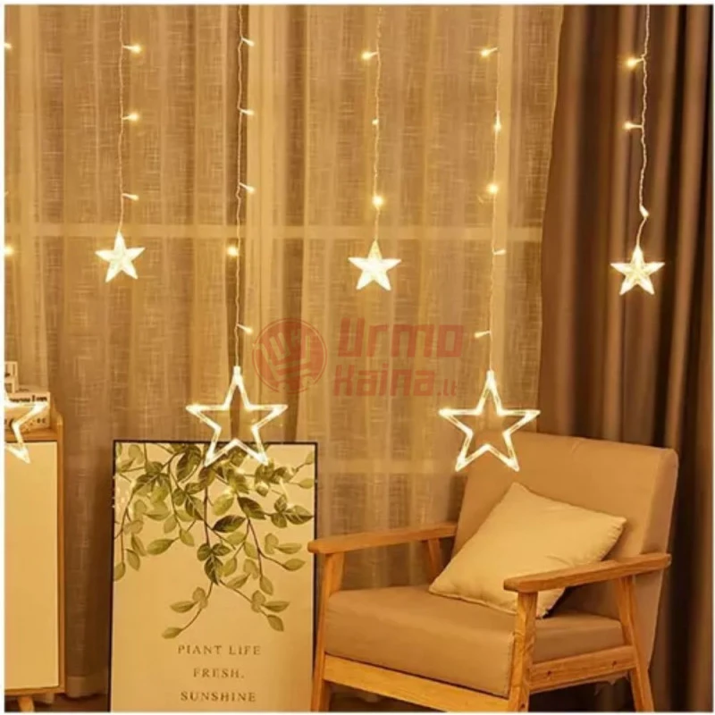 138 LED girlianda Užuolaida - Krioklys žvaigždės USB