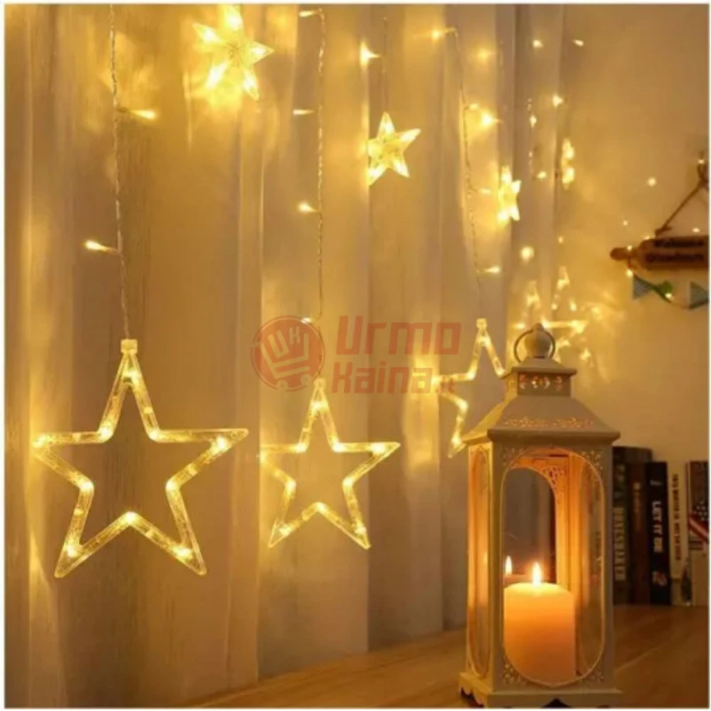 138 LED girlianda Užuolaida - Krioklys žvaigždės USB