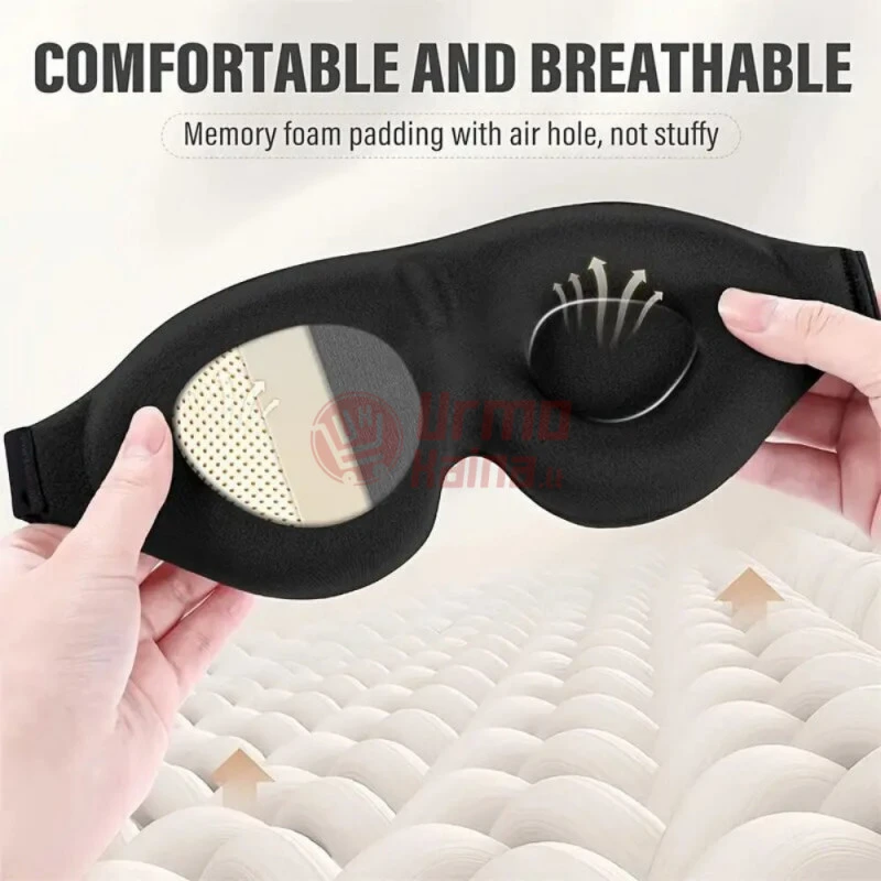 3D miego kaukė unisex juoda