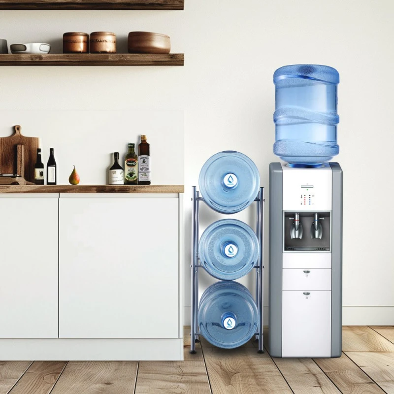 TV staliukas 5 lentynų vandens butelių (19 l) stovas dviejų eilių 10 butelių