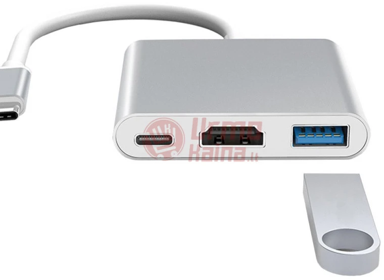 Adapteris 3in1 USB3.0 TYPE-C HDMI 4K