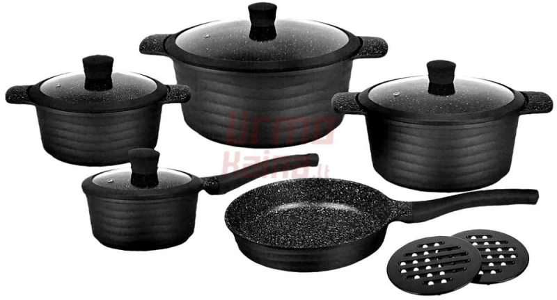 Akmens masės 11 dalių puodų rinkinys ZL-8513