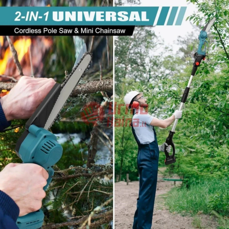 Akumuliatorinė aukštapjovė / Trimeris - daugiafunkcinė 6in1 UKC 2 akumuliatoriai