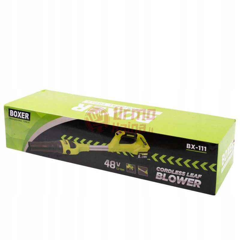 Akumuliatorinis lapų pūstuvas Boxer BX111 800 m³/h su 2 akumuliatoriais