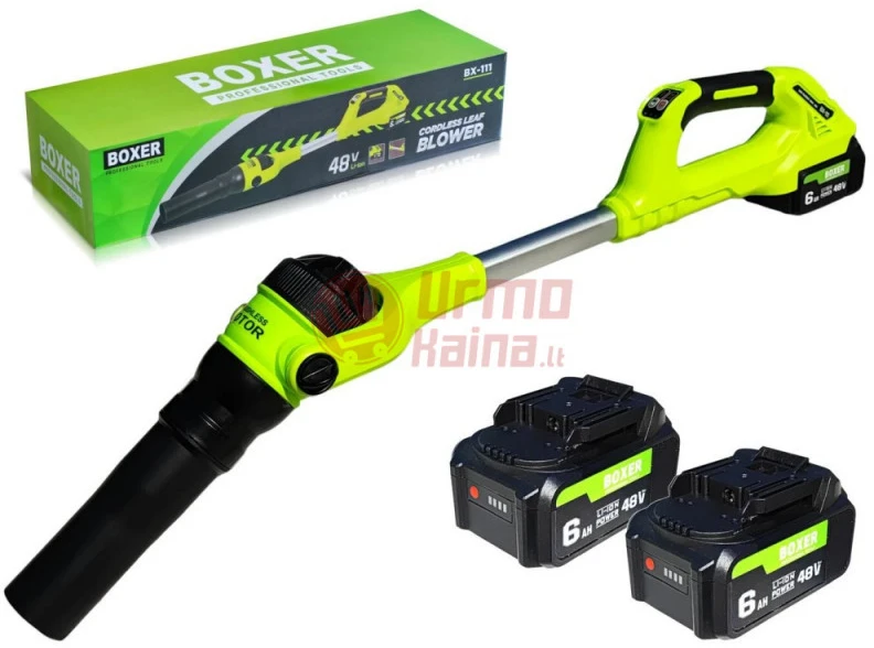 Akumuliatorinis lapų pūstuvas Boxer BX111 800 m³/h su 2 akumuliatoriais