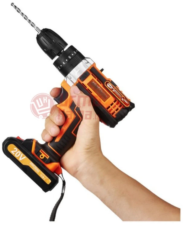 Akumuliatorinis suktuvas-gręžtuvas, 2 akumuliatoriai su krovikliu + priedai KRAFT&DELE KD3086