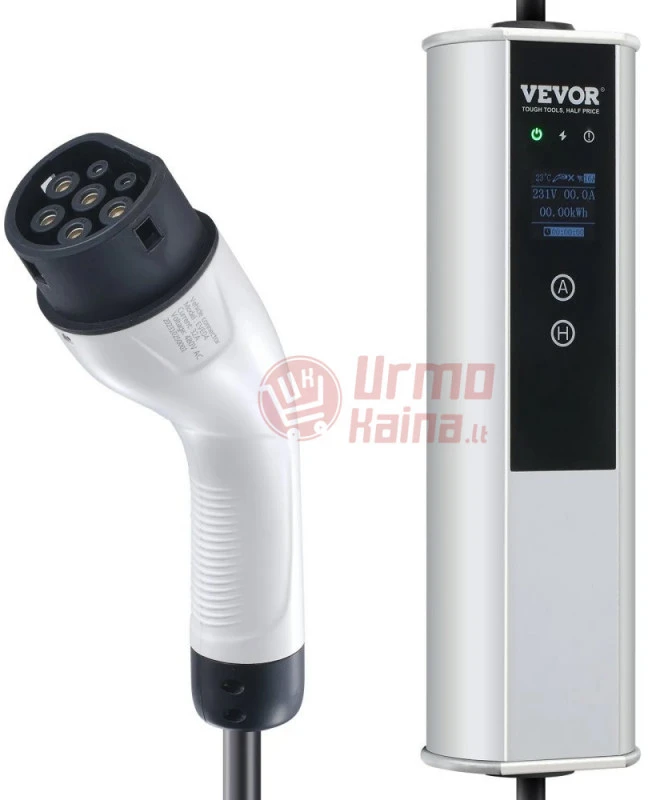 Akumuliatorius Nešiojamas EV įkroviklis VE02 Type2 22 kW 32A LCD