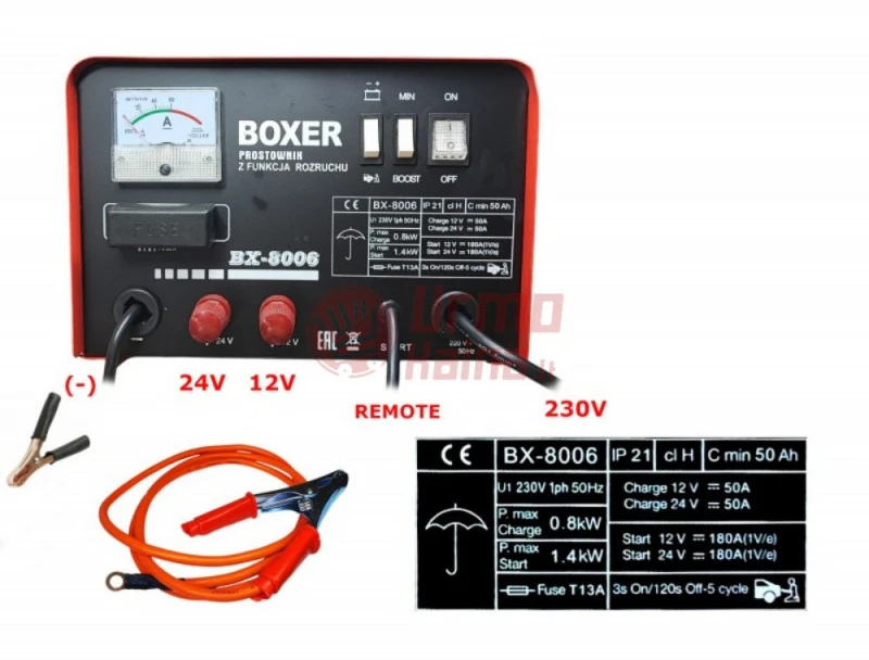 Amumuliatoriaus kroviklis su užvedimo funkcija BOOST BOXER BX8006 14kW 180A