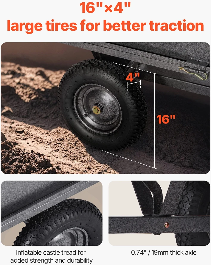 ATV/UTV sodo priekaba apkrova 27216 kg plieninė apverčiama