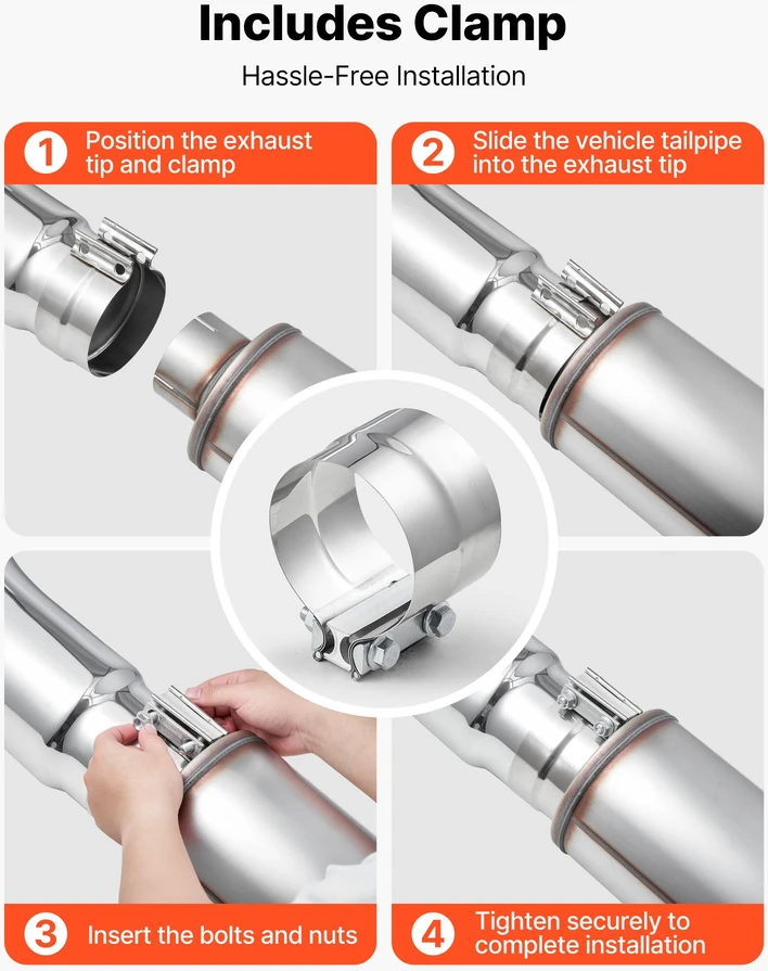 Automobilinis duslintuvo vožtuvas. įėjimas 101.6 mm. išėjimas 152 mm. chromuotas