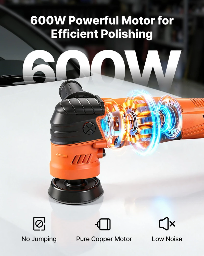 Automobilio poliravimo mašina 600W rotacinė 6 kintami greičiai