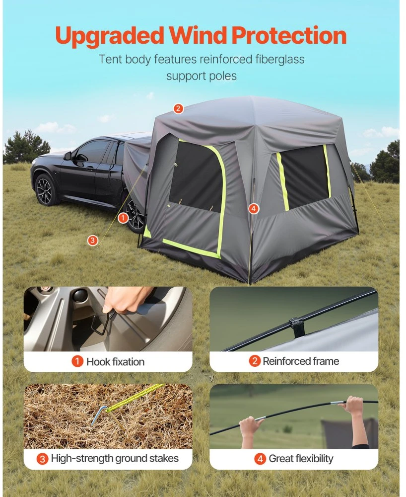 Automobilio/SUV palapinė 248 x 308 x 230 cm dvigubo sluoksnio PU2000 5–8 asmenims
