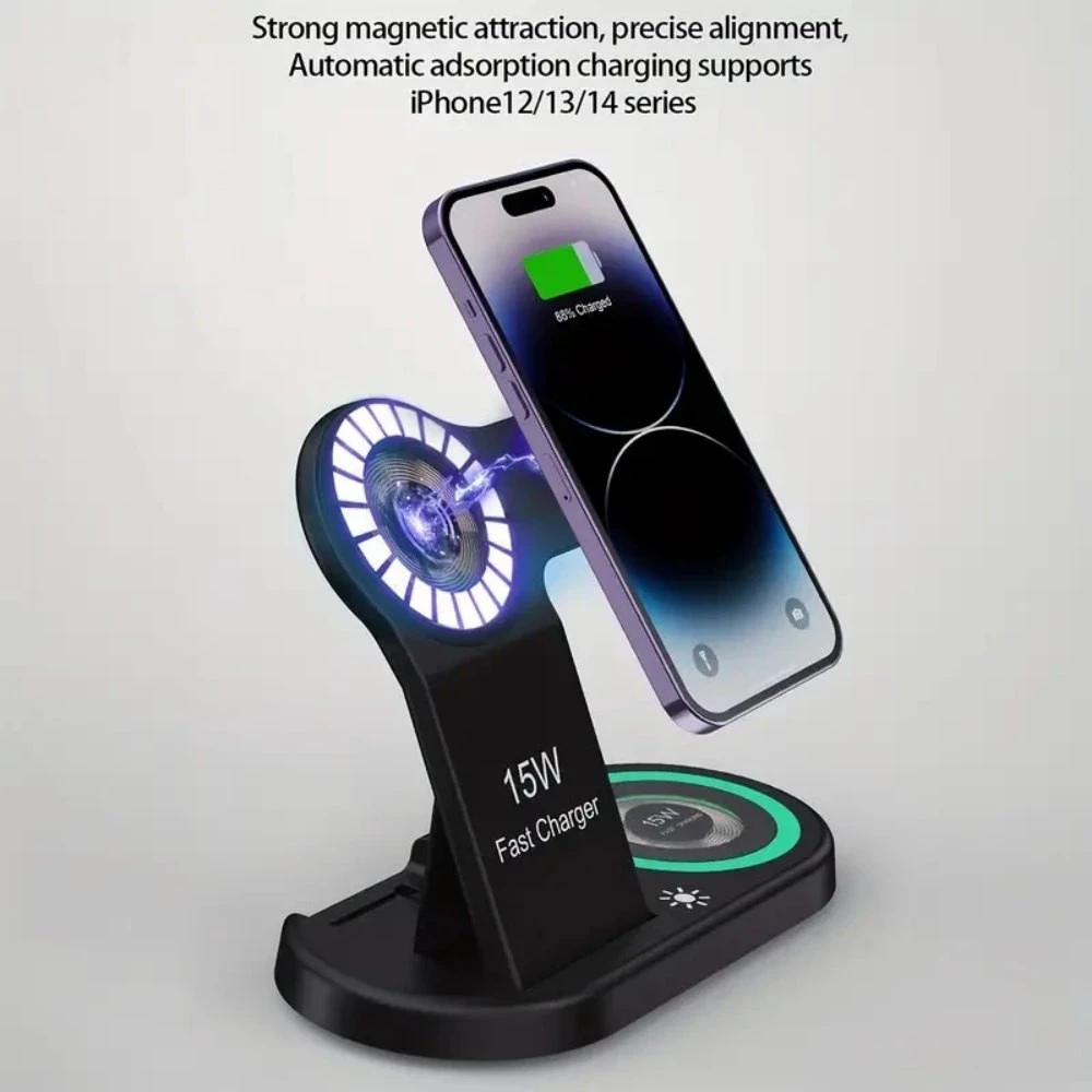 Belaidė įkrovimo stotelė telefonui 4in1
