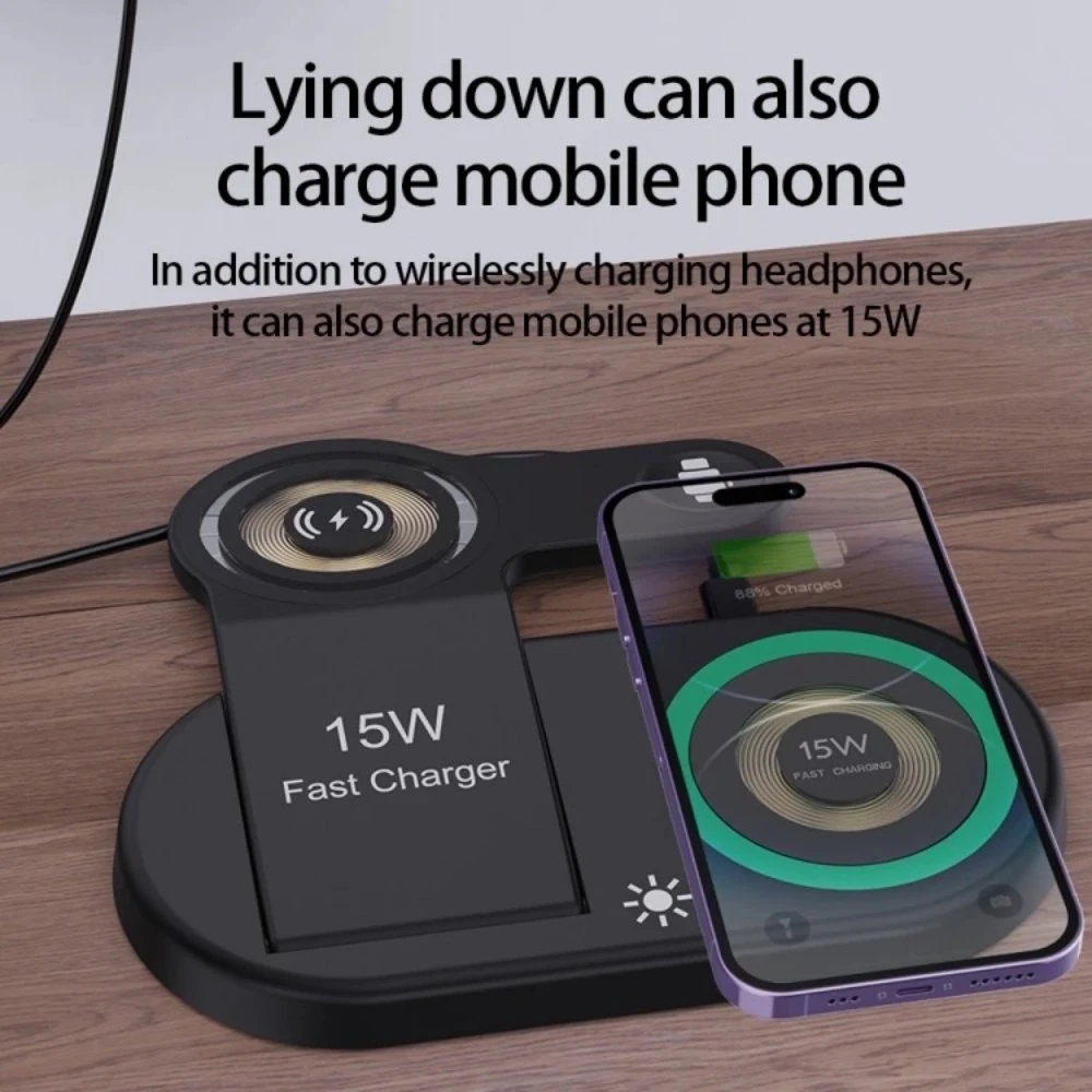 Belaidė įkrovimo stotelė telefonui 4in1