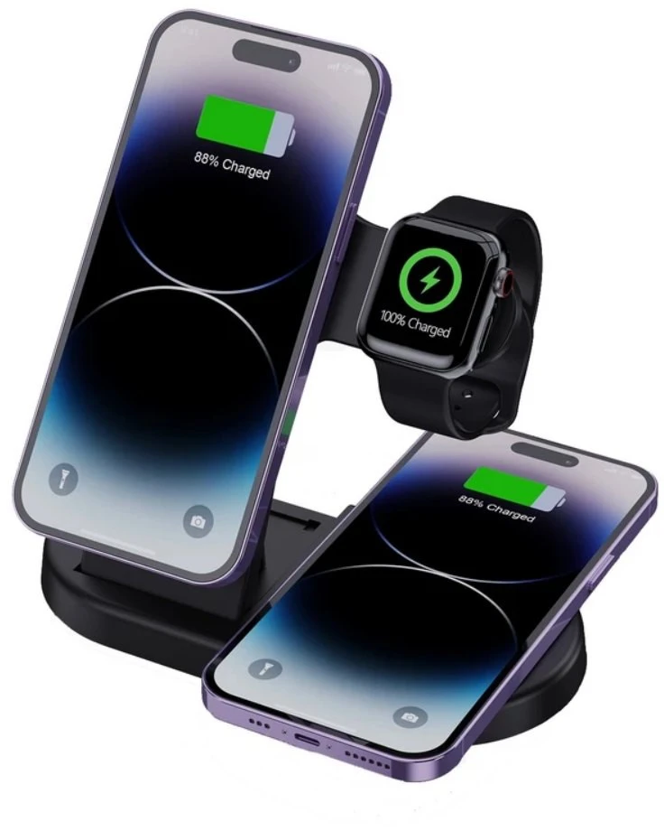 Belaidė įkrovimo stotelė telefonui 4in1