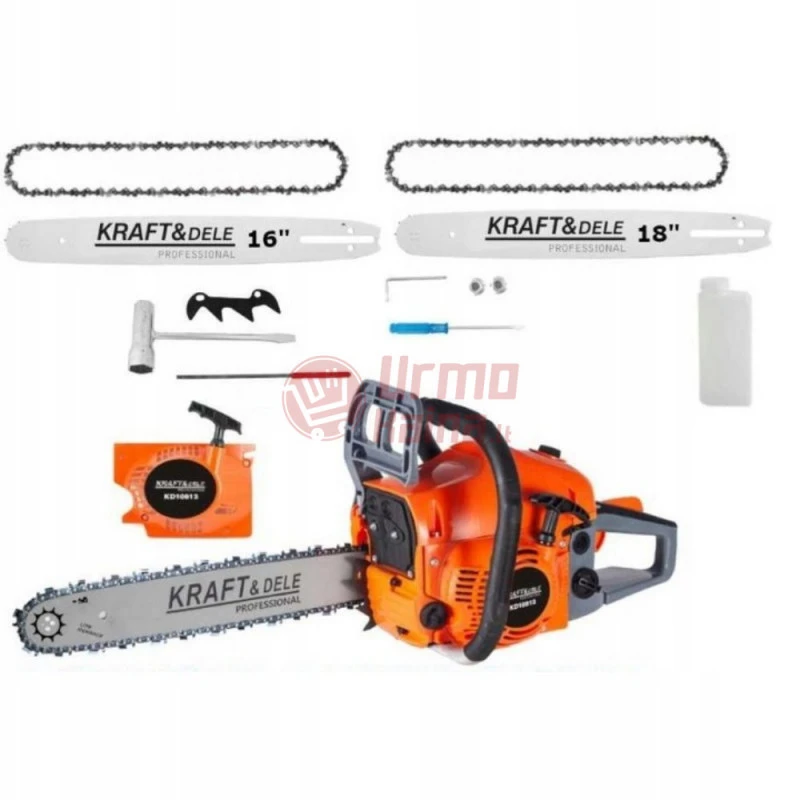Benzininis grandininis pjūklas KRAFT&DELE KD10613 59 AG (44 kW) 2in1 16"+18"