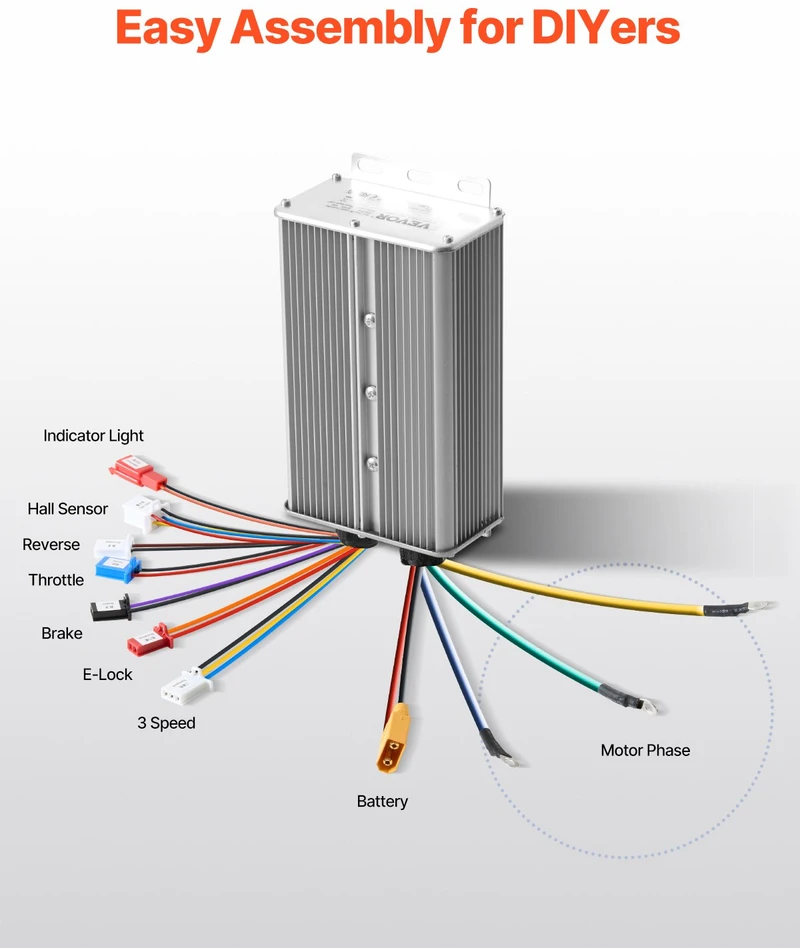 Bešepetėlinio nuolatinės srovės variklio rinkinys 3000 W 72 V 4900 aps/min go-kartams