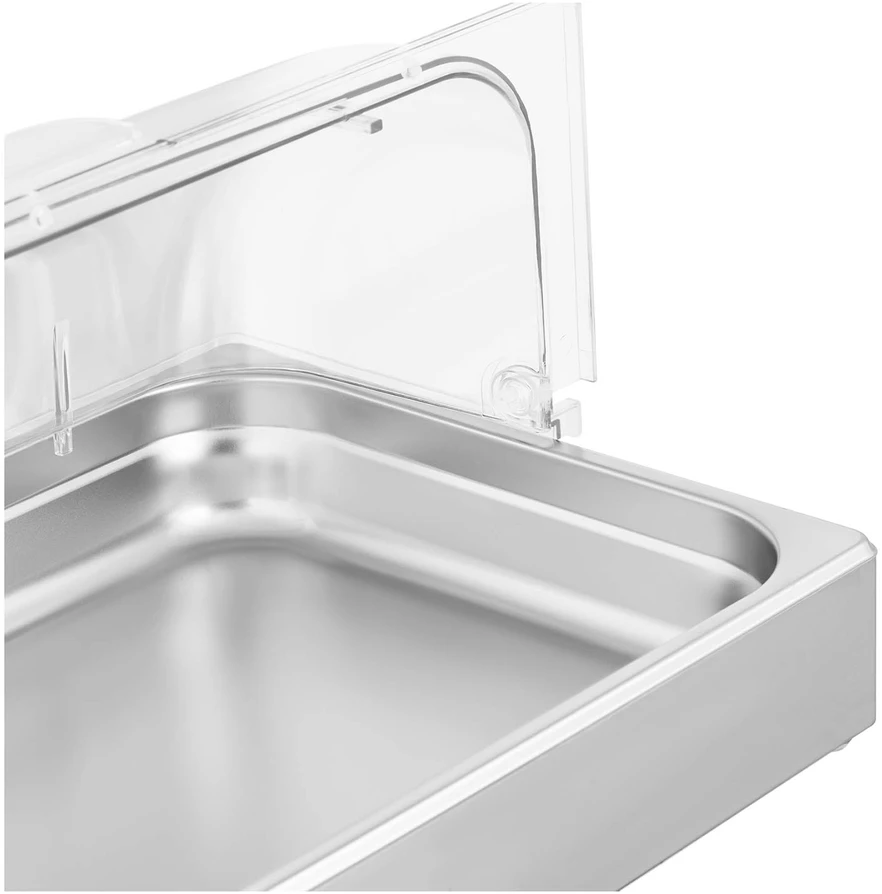 Bufeto vitrina su rolltop dangčiu GN 1/1 85 skaidri