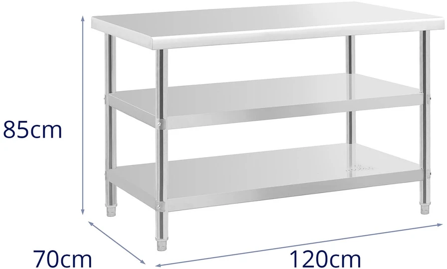 Centrinis darbo stalas su 2 lentynomis. 120 x 70 cm