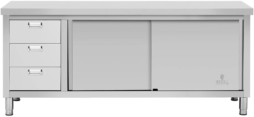 Centrinis darbo stalas su spinta ir 3 stalčiais 200 x 60 x 85 cm