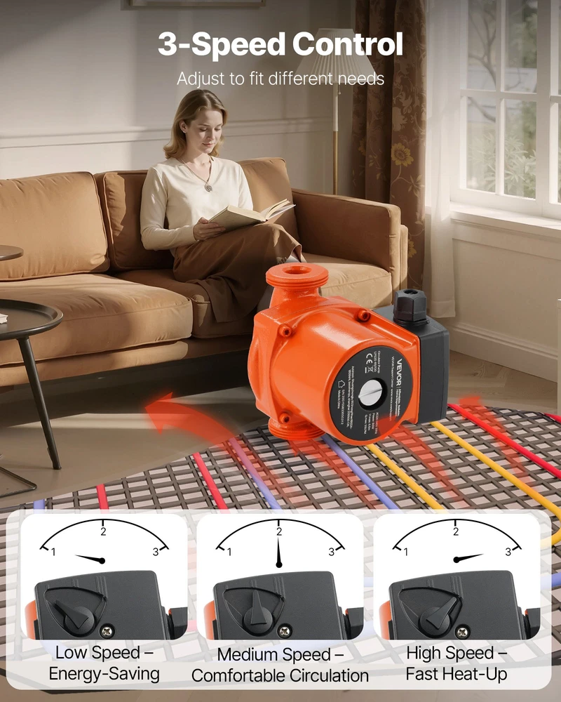 Cirkuliacinis siurblys iš ketaus LPS25-6S/130 1/8 AG 220-240V 55 L/min 3 greičiai
