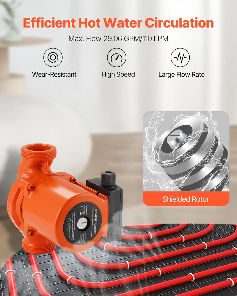 Cirkuliacinis siurblys iš ketaus LPS25-6S/130 1/8 AG 220-240V 550 L/min 3 greičiai 2 col. jungtys