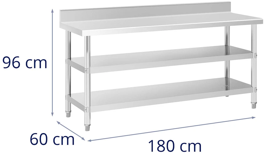 Darbo stalas su atbraila 2 lentynos 180x60 cm