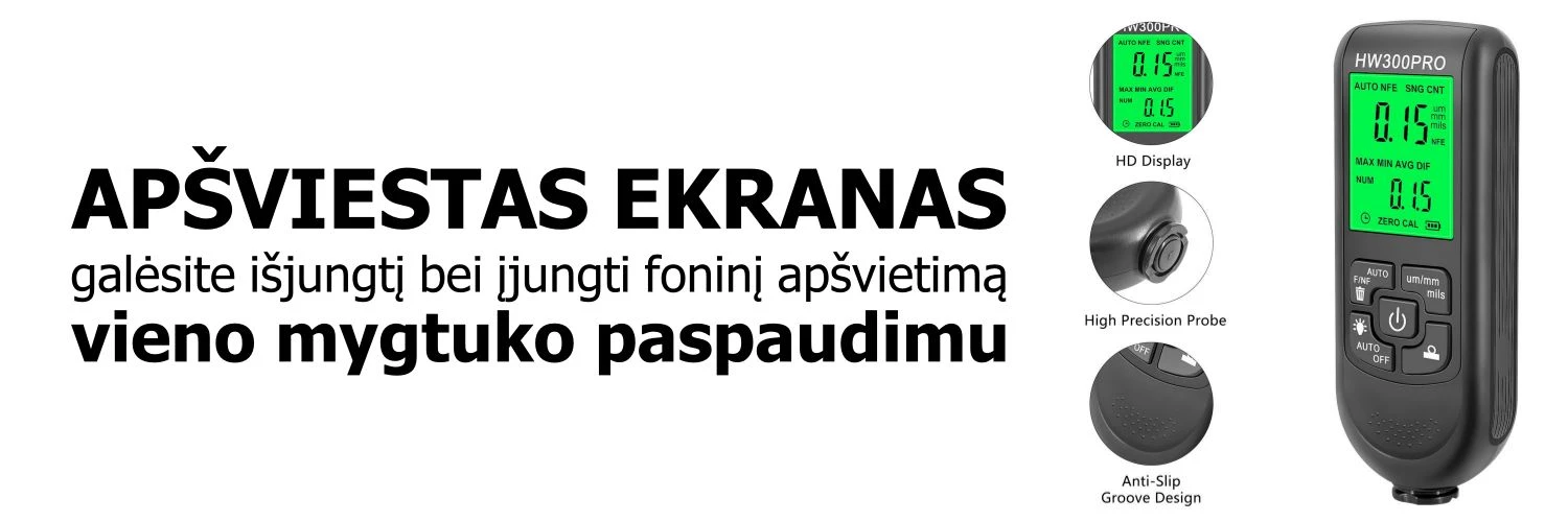 Dažų storio matuoklis BERIMAX D8R-9QXR 0 ~ 2000 µm, 0.1mm/1mil aprašymas - Prekės nuotrauka