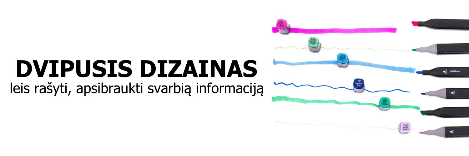 Dvipusiai markeriai flomasteriai BERIMAX 5WA-2HKSD su dėklu 204 vnt. aprašymas - Prekės nuotrauka