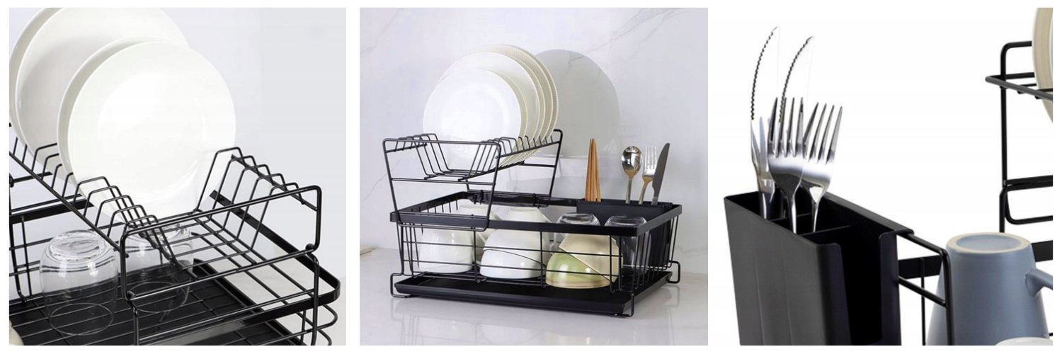 Indų džiovyklė BERIMAX VXP-7K3 dviaukštė, 43x29x27 cm, juoda aprašymas - Prekės nuotrauka