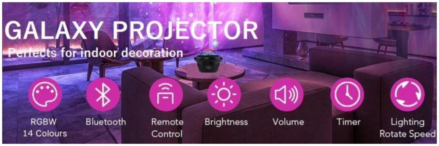 Šviesos efektas su lazeriu BERIMAX 8WN-2JL RGB, 6 W, 14 režimų ir laikmatis aprašymas - Prekės nuotrauka