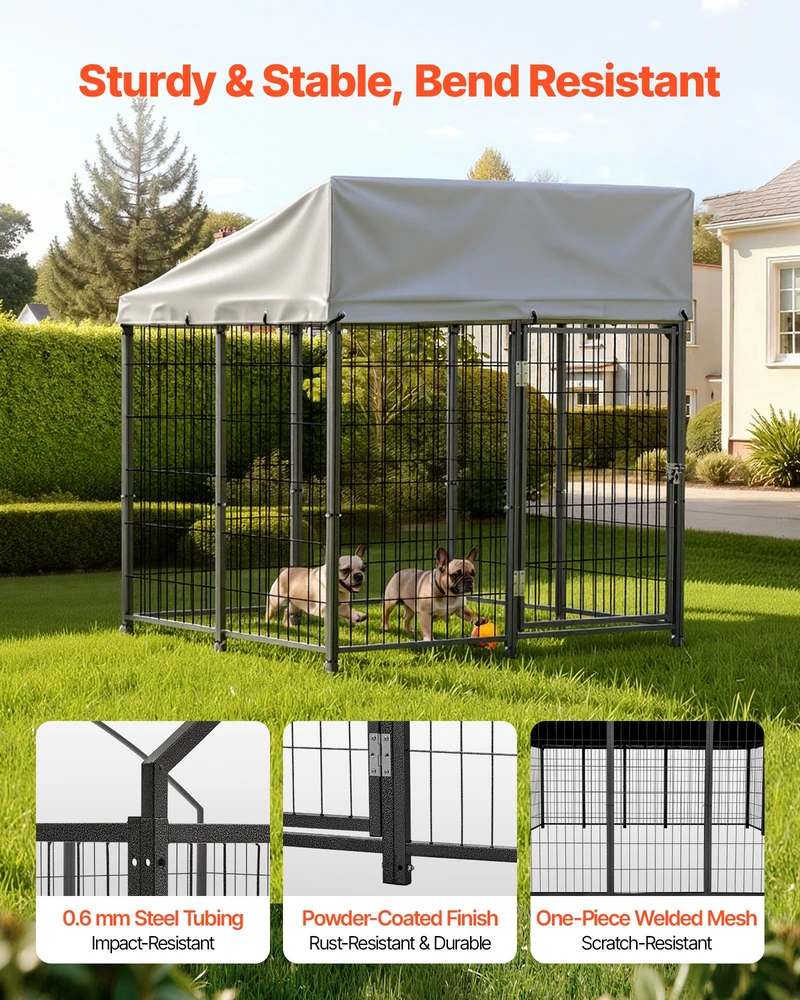 Didelis lauko šunų aptvaras su spyna. 1.12 x 1.15 x 1.25 m