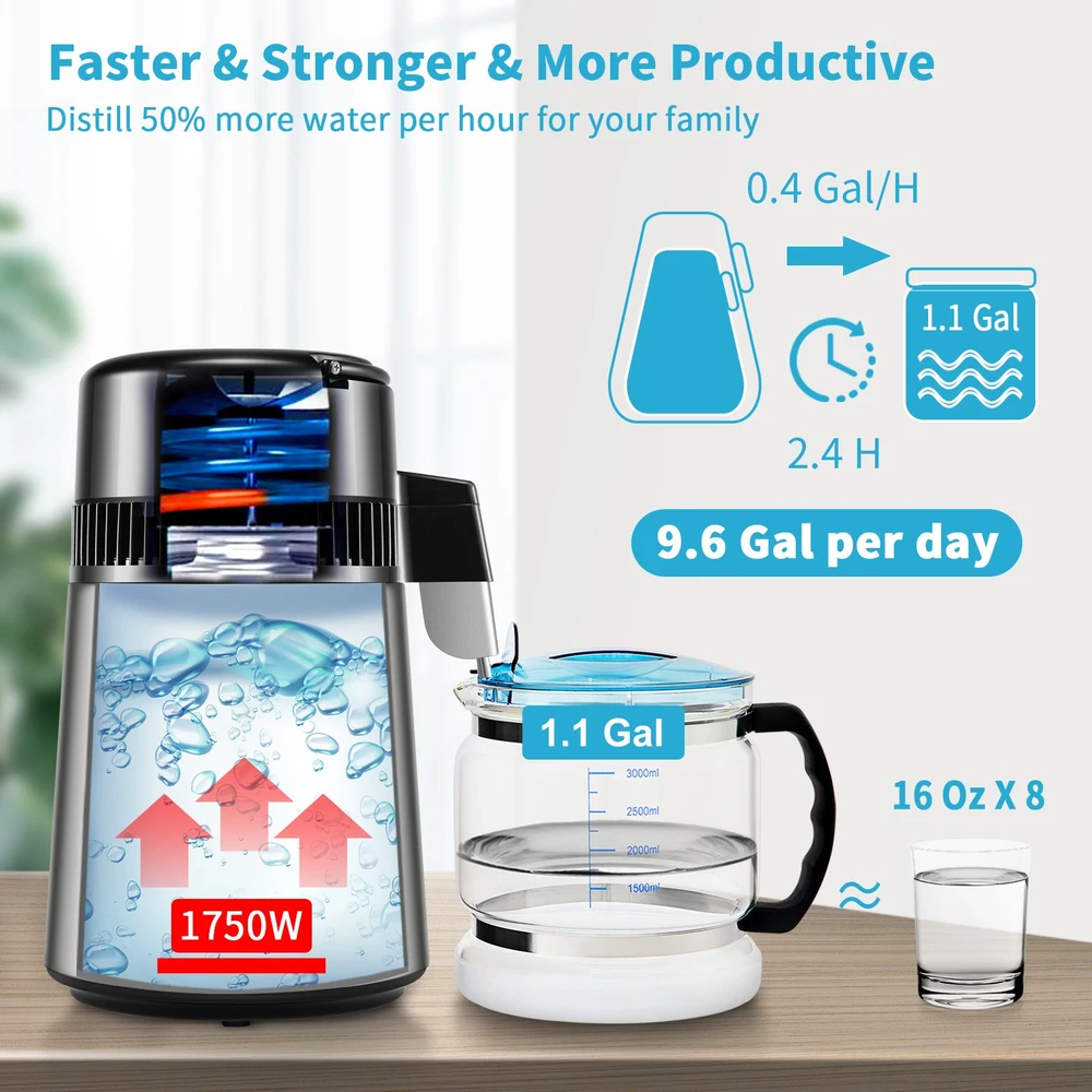 Distiliavimo aparatas 1750 W talpa 1.5 l