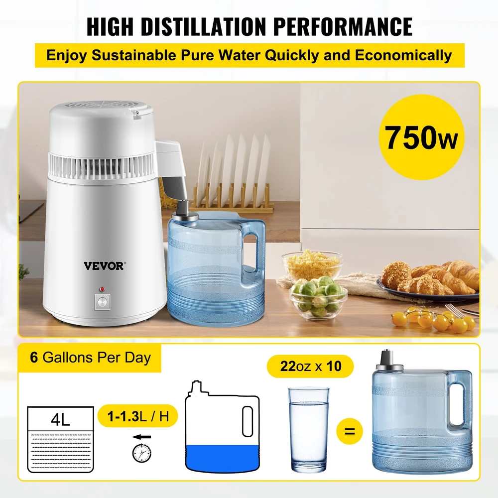 Distiliavimo aparatas 750 W talpa 4 l