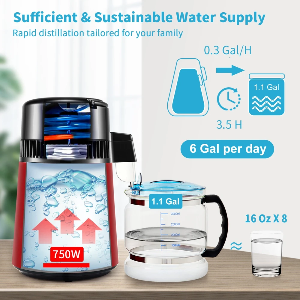 Distiliavimo aparatas 750 W talpa 4 l