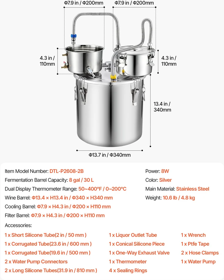 Distiliavimo aparatas talpa 30 l